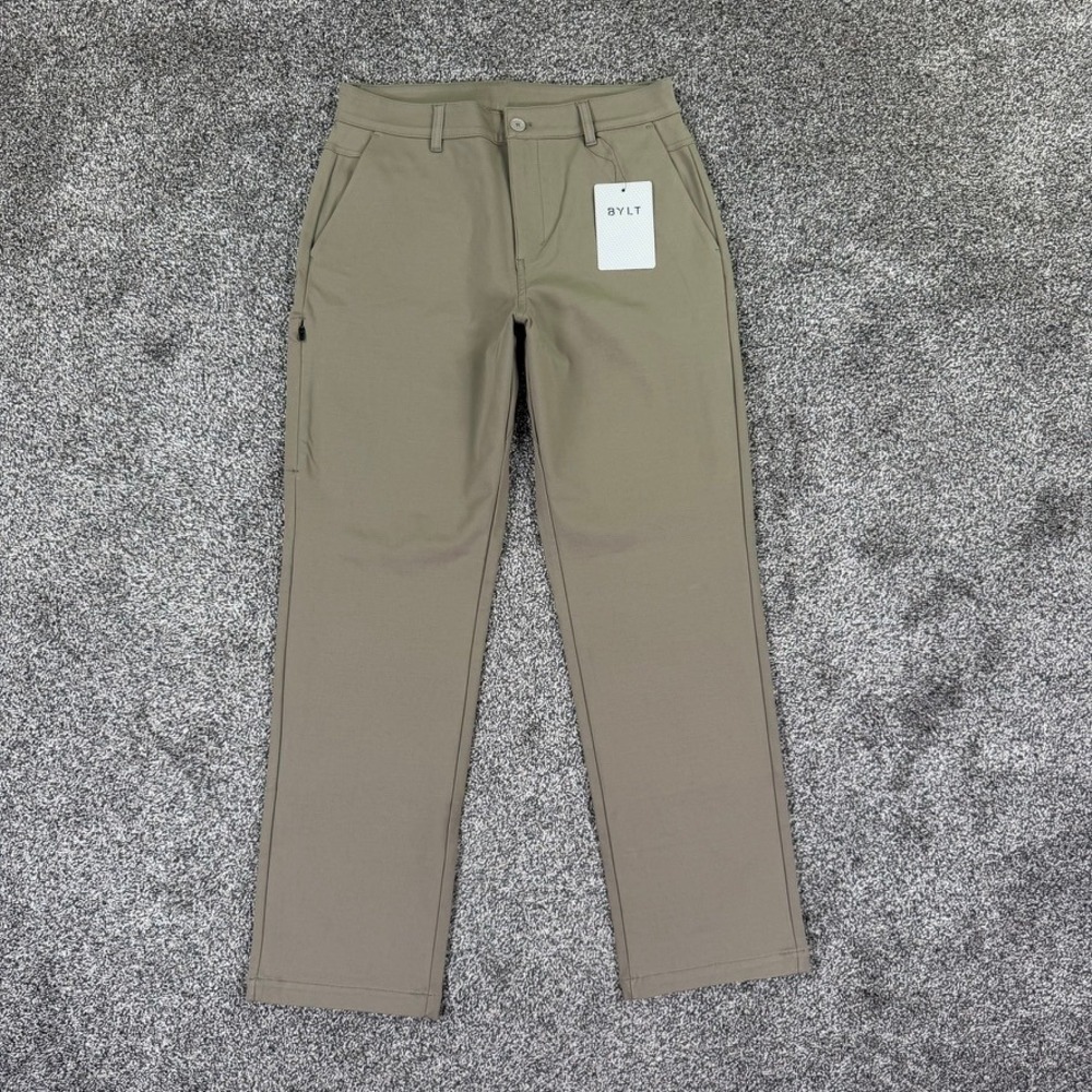 NEW BYLT Everyday Pant 2.0 Classic Fit Taupe Mens 32 Casual Active Performance
